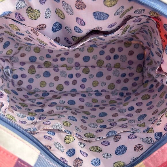 Vera Bradley Tropics Plaid Candy Colors Small Tote & Cosmetic Bag (3A- DM) - Picture 5 of 11